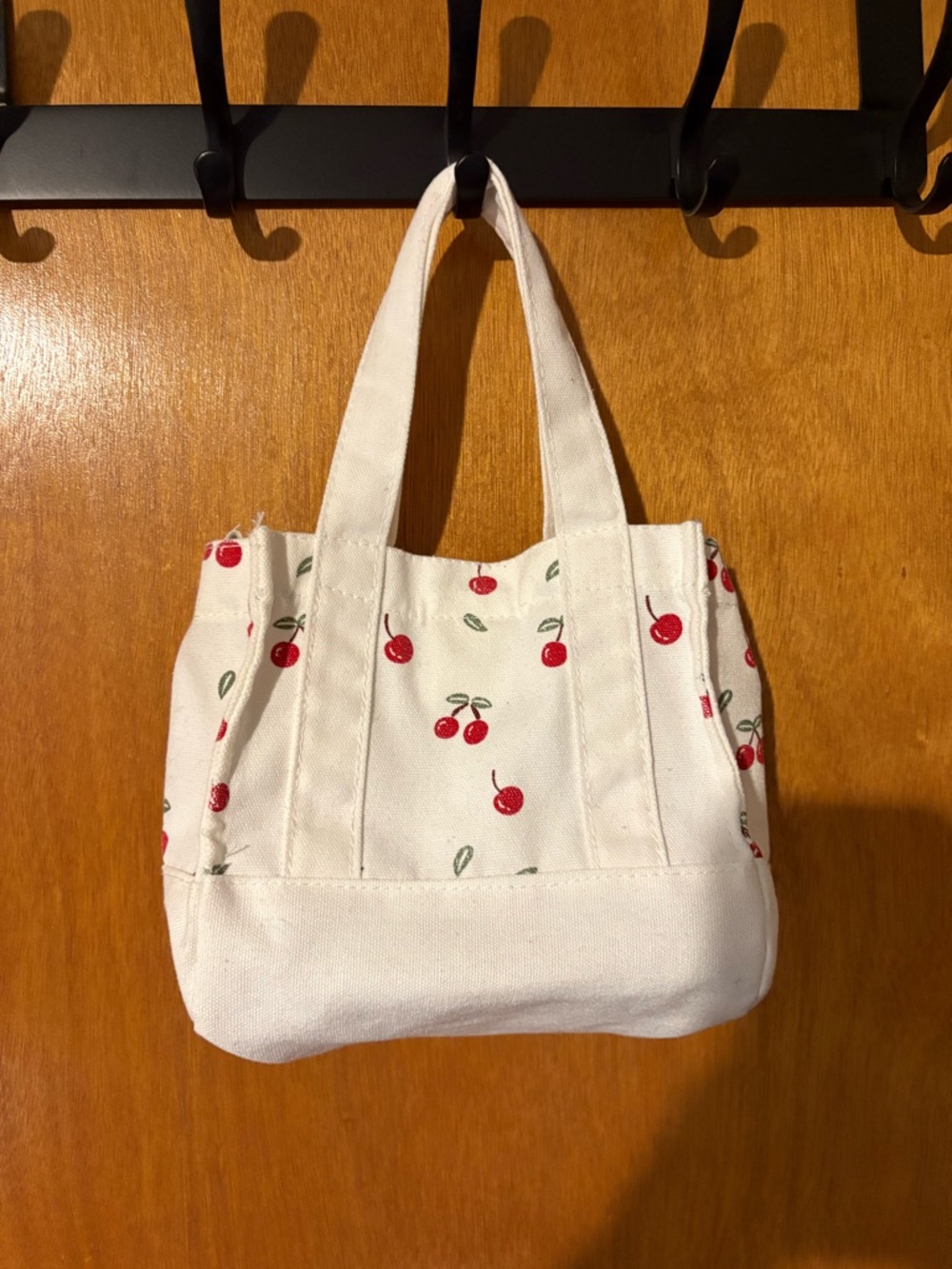 Shein Small Canvas Cherry Print Tote Bag